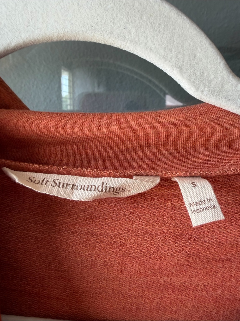 Soft Surroundings Burnt Orange Lightweight Knit Funnel Neck Top - Picture 2 of 4